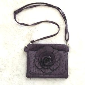 Faux Ostrich Rosette crossbody Clutch Purse